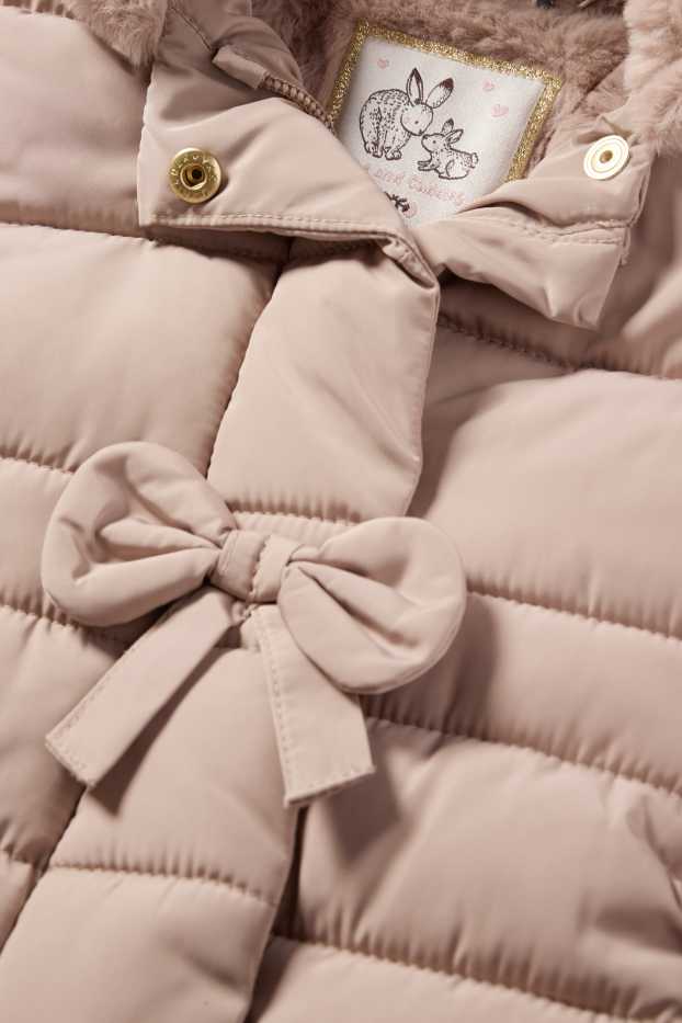 Bebés niñas - Chaqueta acolchada para bebé con capucha - marrón claro