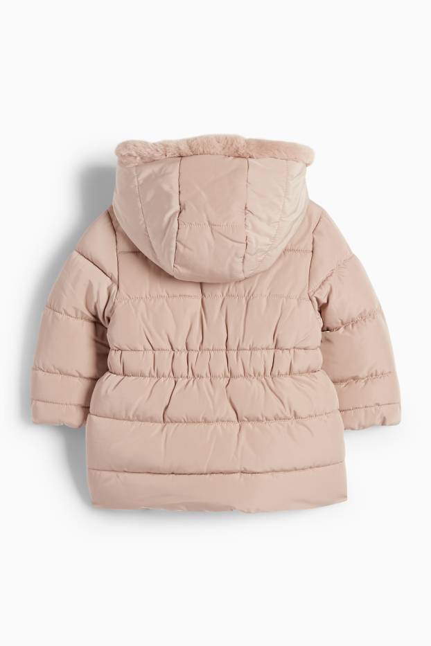 Bebés niñas - Chaqueta acolchada para bebé con capucha - marrón claro