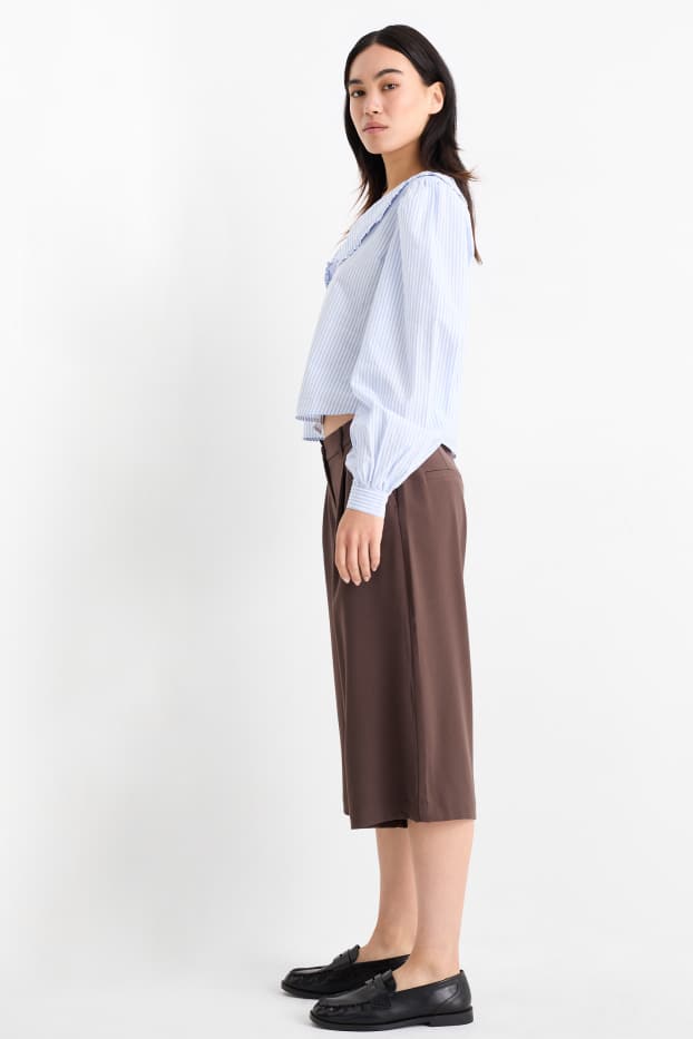 Damen - Culotte - Mid Waist - Relaxed Fit - dunkelbraun