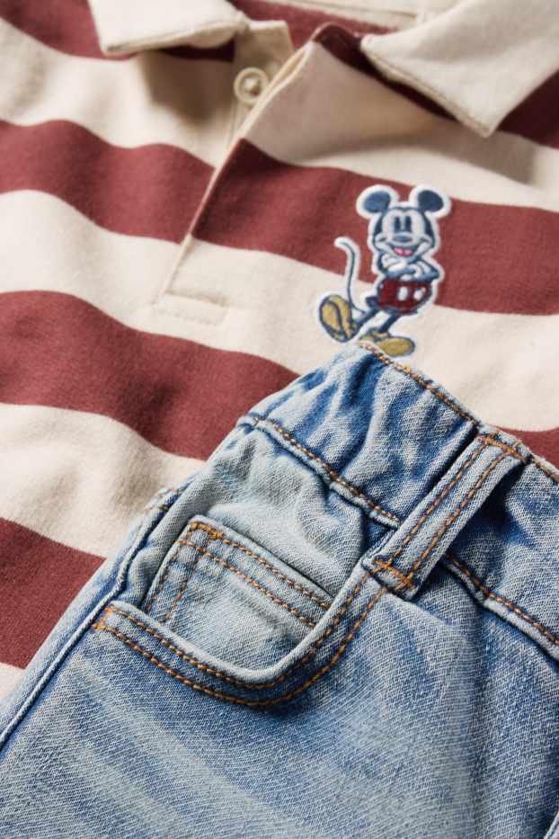 Baby: jongens - Mickey Mouse - babyoutfit - 2-delig - bordeaux