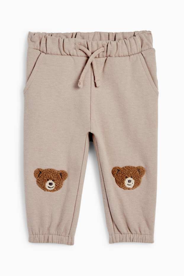 Baby Jungen - Bärchen - Baby-Jogginghose - grau