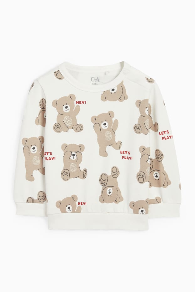 Baby Jungen - Bärchen - Baby-Sweatshirt - cremeweiss