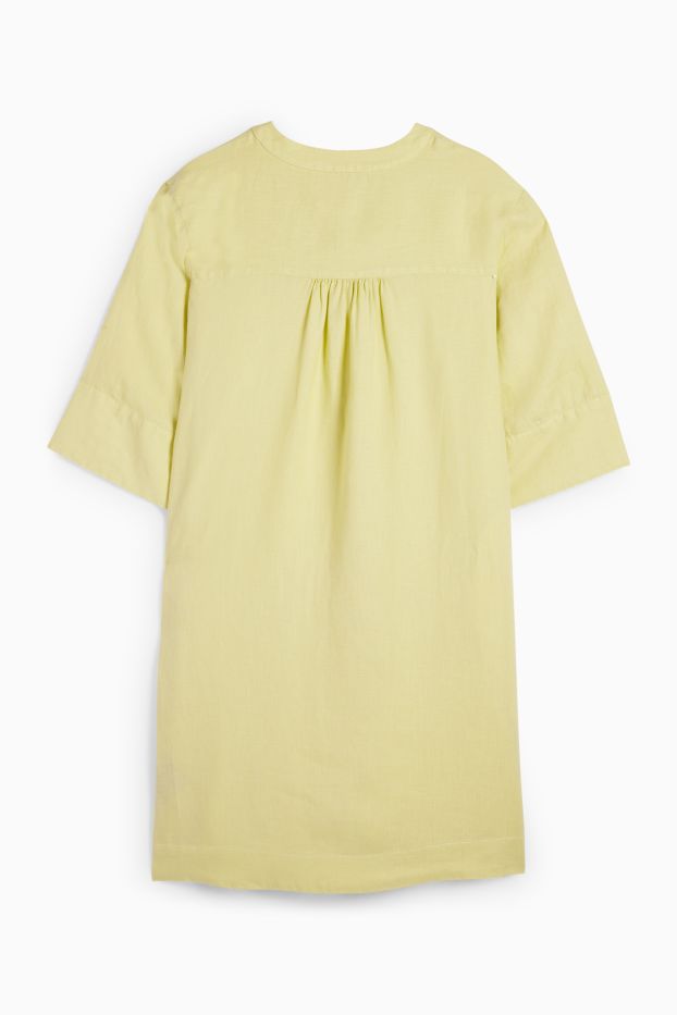 Femmes - Robe-tunique en lin - vert clair