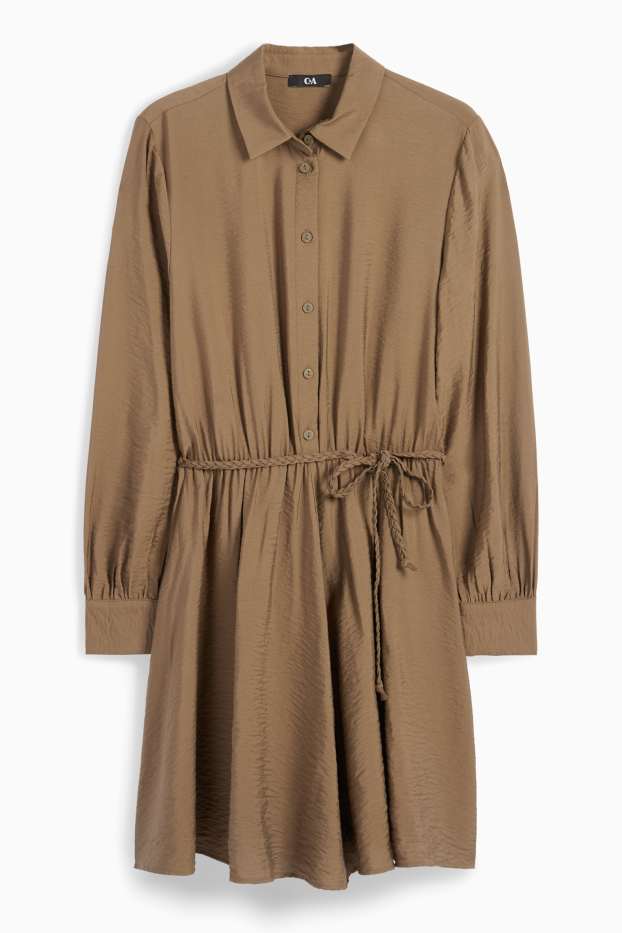 Femmes - Robe-chemisier - marron clair
