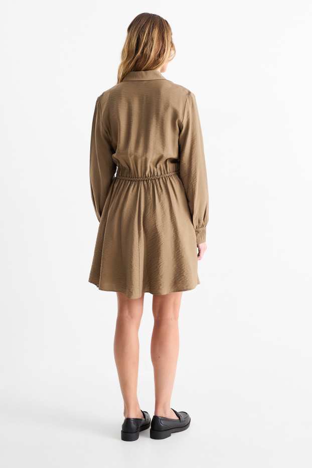 Femmes - Robe-chemisier - marron clair