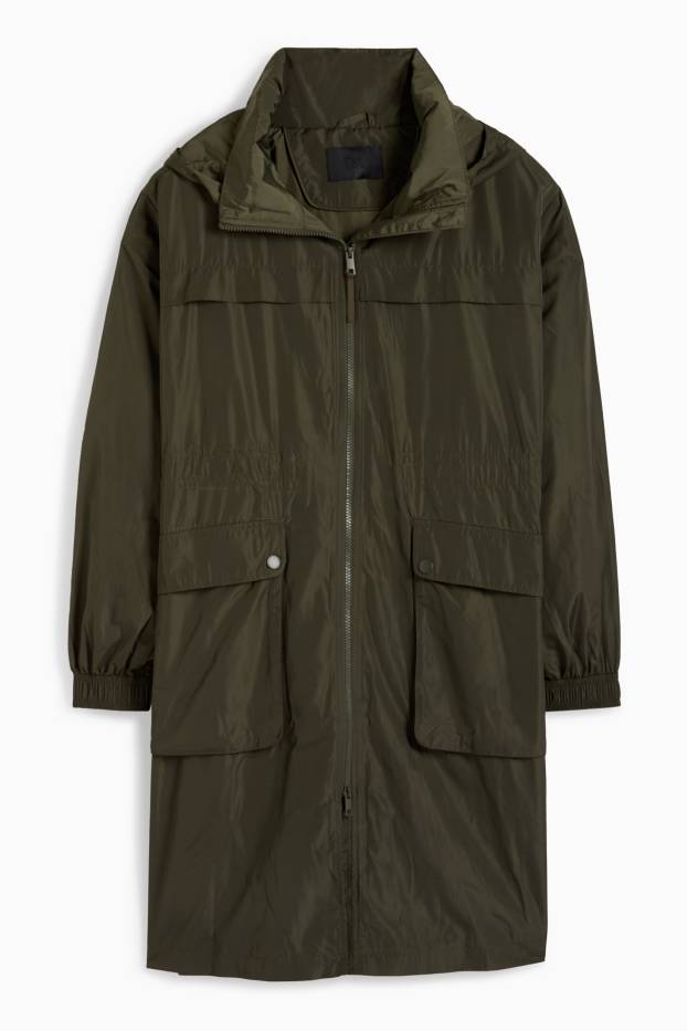 Damen - Parka mit Kapuze - wasserabweisend - khaki