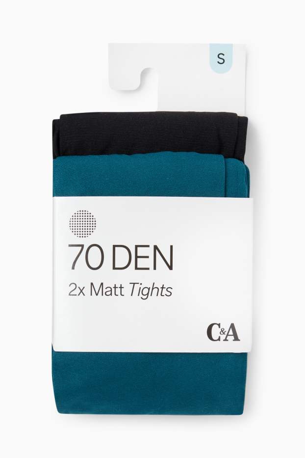Femmes - Lot de 2 paires - collants fins - 70 DEN - vert foncé