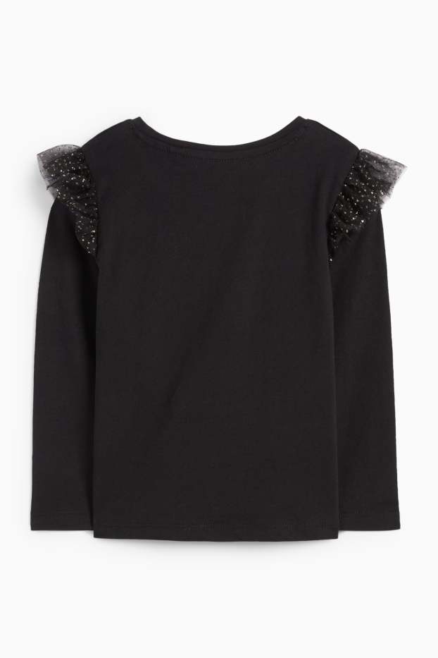 Kinder Mädchen - Gespenst - Langarmshirt - schwarz