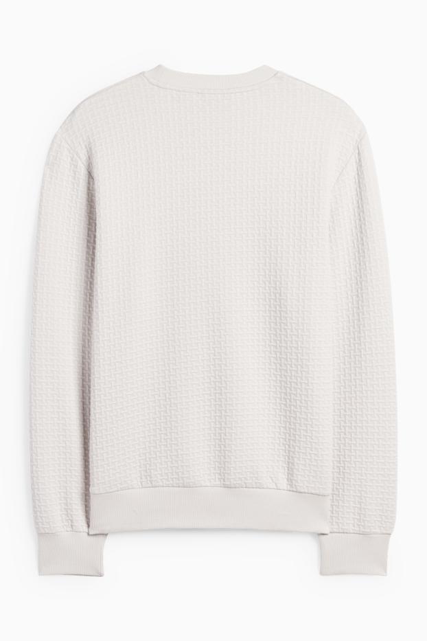 Men - Sweatshirt - textured - light gray