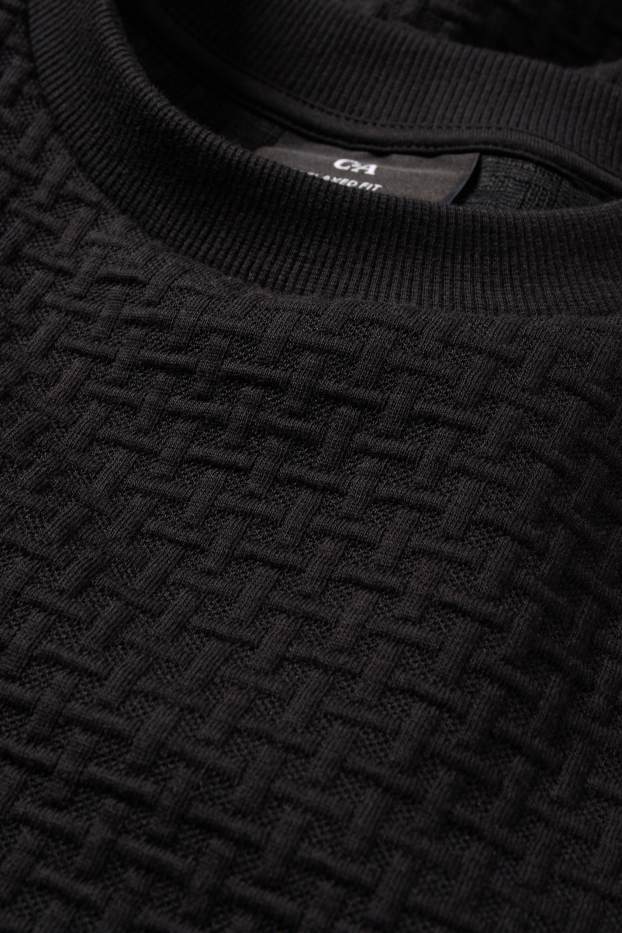 Hommes - Sweat - finition texturée - noir