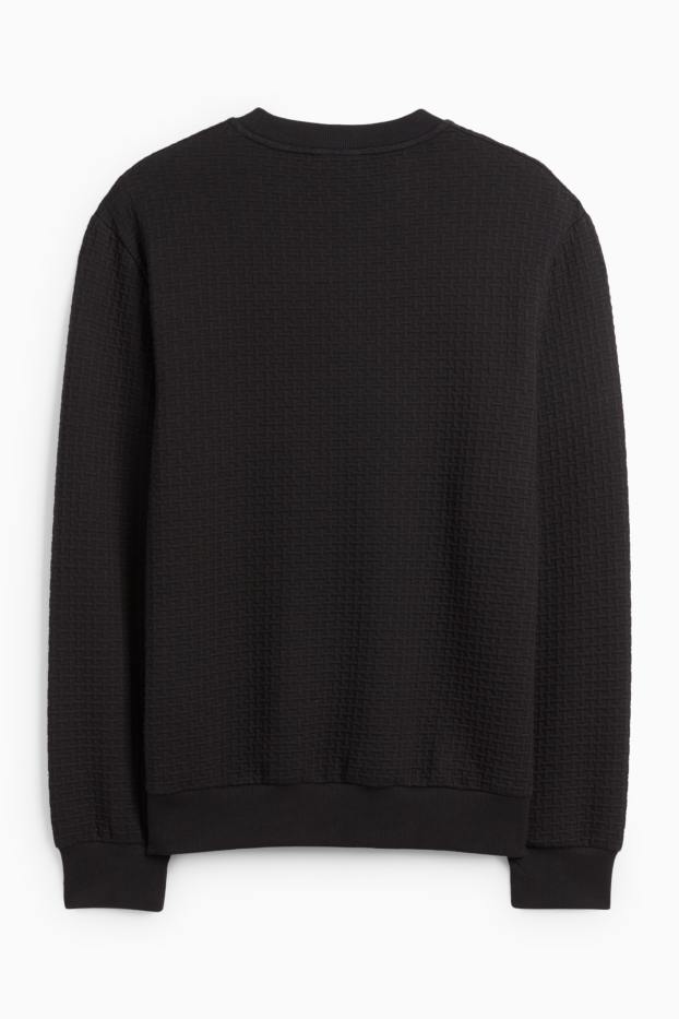 Hommes - Sweat - finition texturée - noir