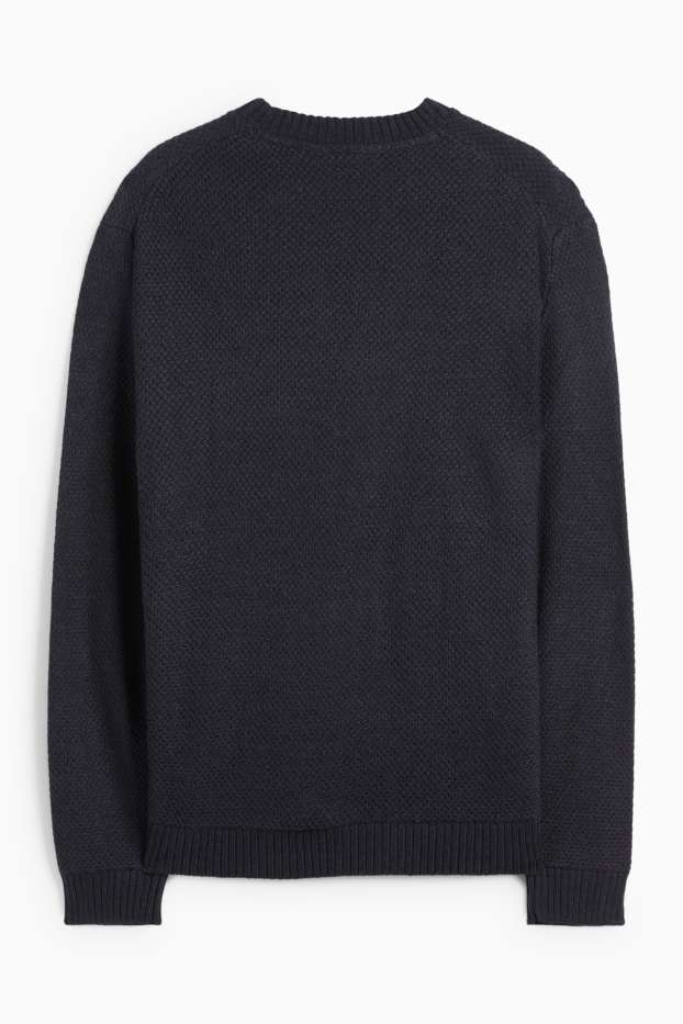 Herren - Pullover - strukturiert - dunkelblau