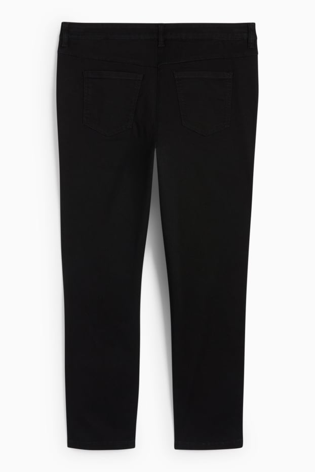 Women - Slim jeans - mid-rise waist - stretch - denim-dark gray