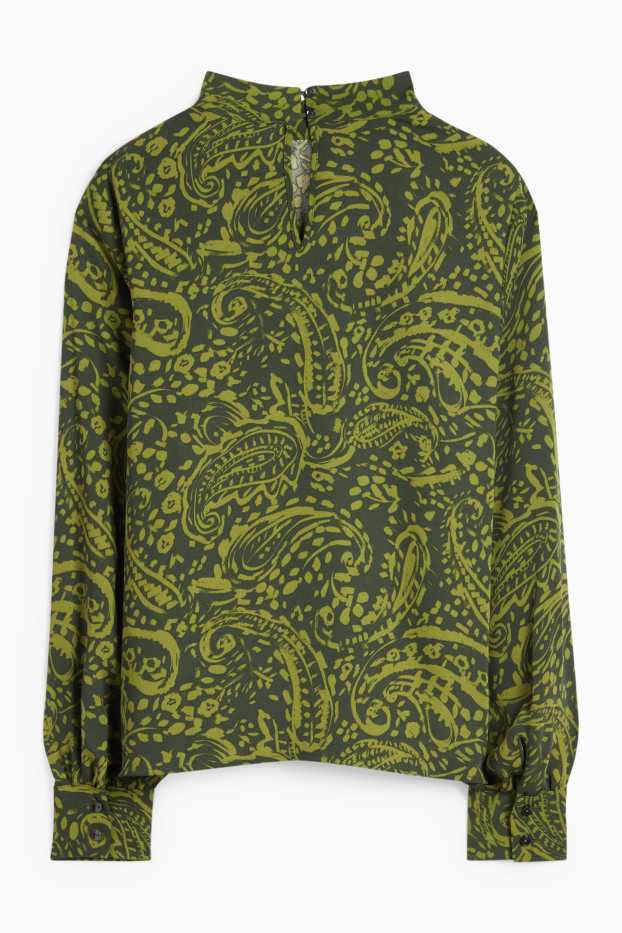Women - Blouse - patterned - green