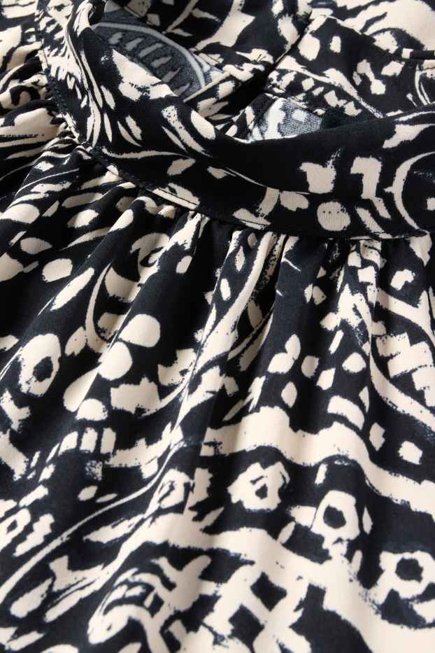 Women - Blouse - patterned - black / beige