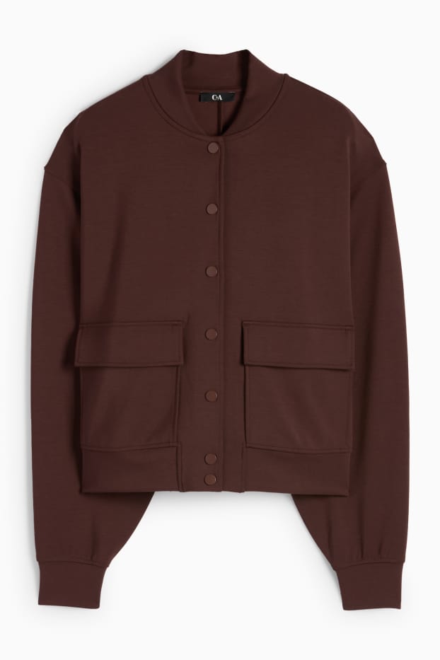 Dames - Sweatvest - donkerbruin
