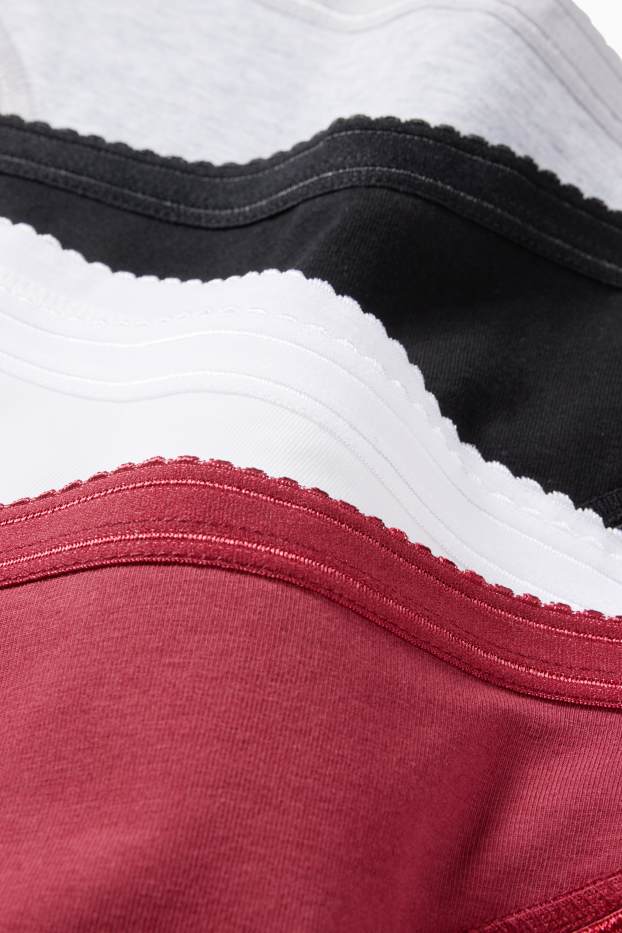 Dames - Set van 4 - slip - donkerrood