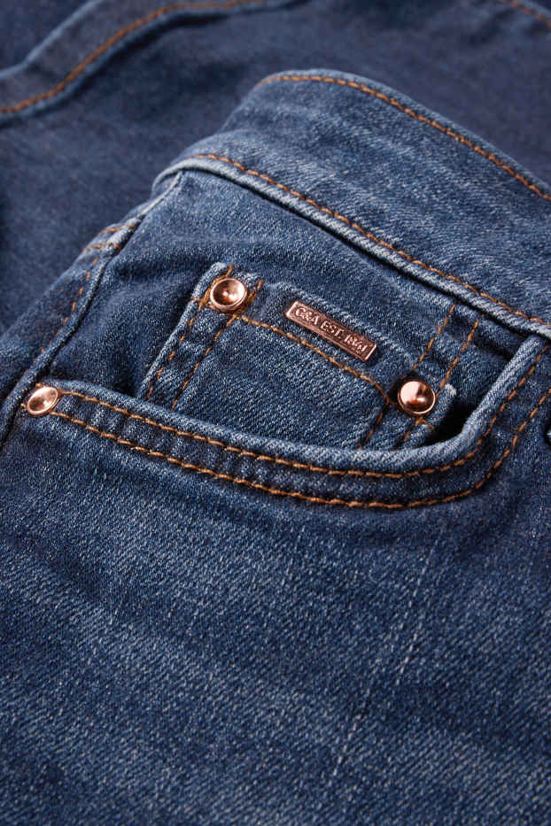 Women - Bootcut jeans - mid-rise waist - denim-dark blue