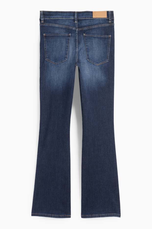 Women - Bootcut jeans - mid-rise waist - denim-dark blue