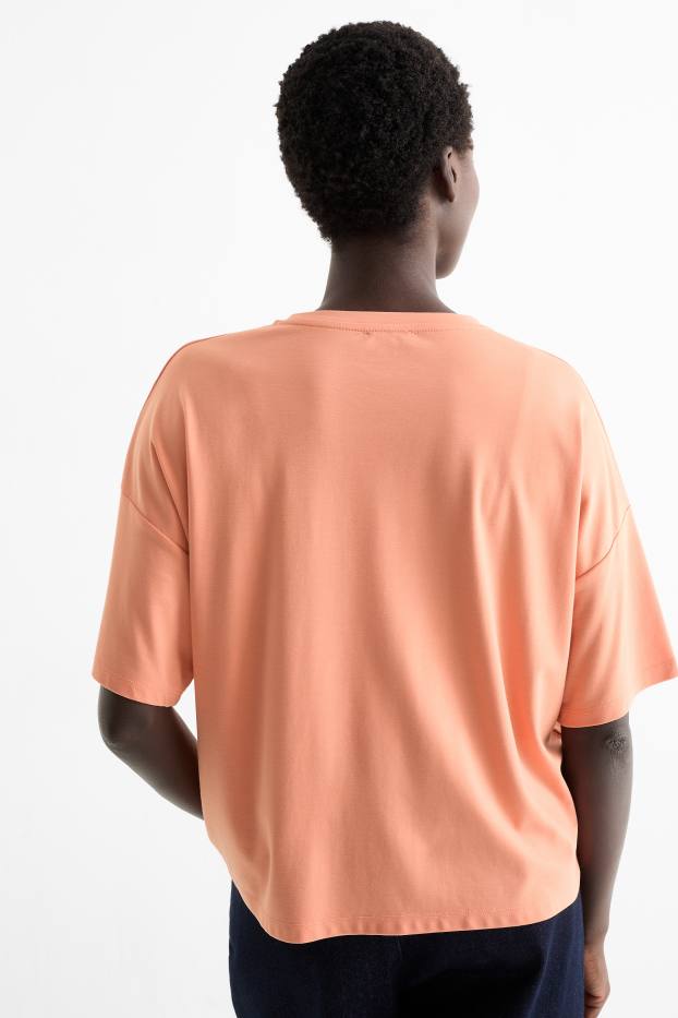 Damen - T-Shirt - Relaxed Fit - hellorange