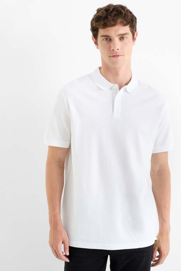 Heren - Set van 2 - poloshirt - regular fit - wit