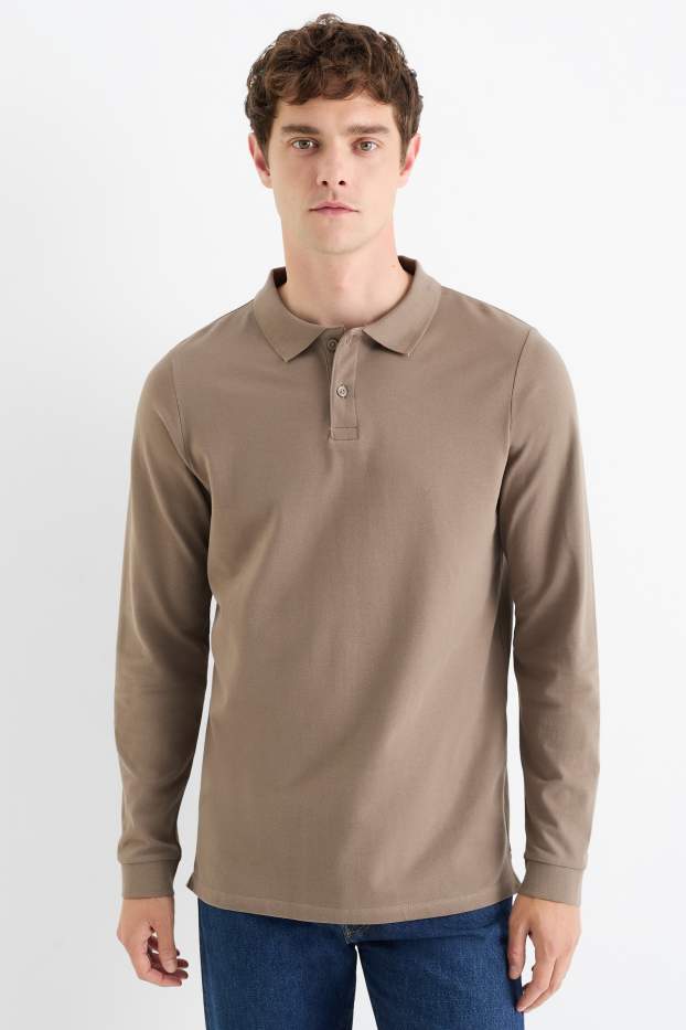 Uomo - Polo - slim Fit - tortora