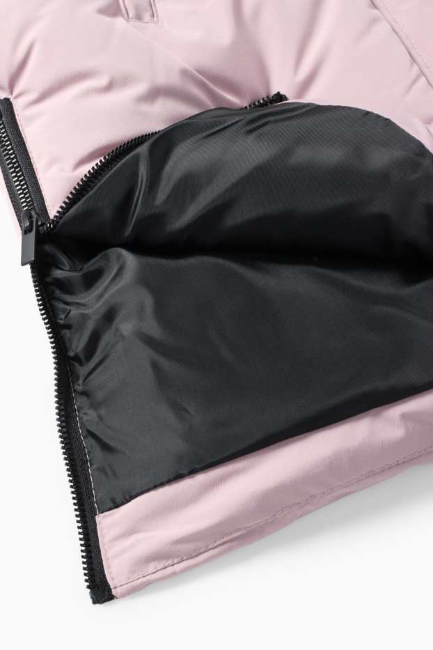 Kinderen: meisjes - Mantel met stiksels en capuchon - waterafstotend - roze