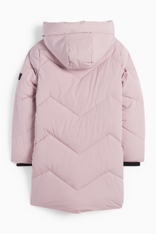 Kinderen: meisjes - Mantel met stiksels en capuchon - waterafstotend - roze