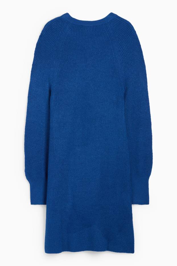 Donna - Vestito in maglia - a coste - blu