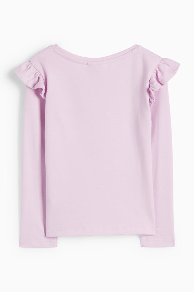 Kinder Mädchen - SmileyWorld® - Langarmshirt - Glanz-Effekt - hellviolett