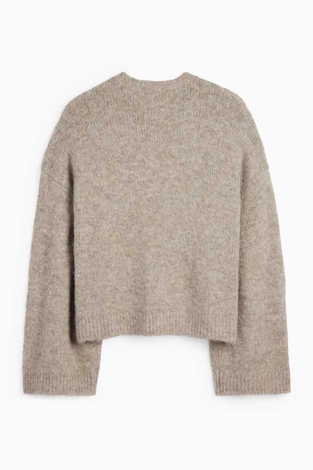 Damen - Pullover - hellbeige