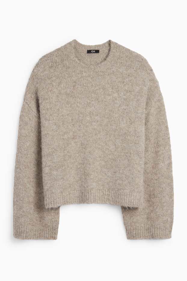Damen - Pullover - hellbeige