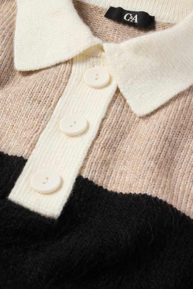 Donna - Maglione - righe - nero / beige