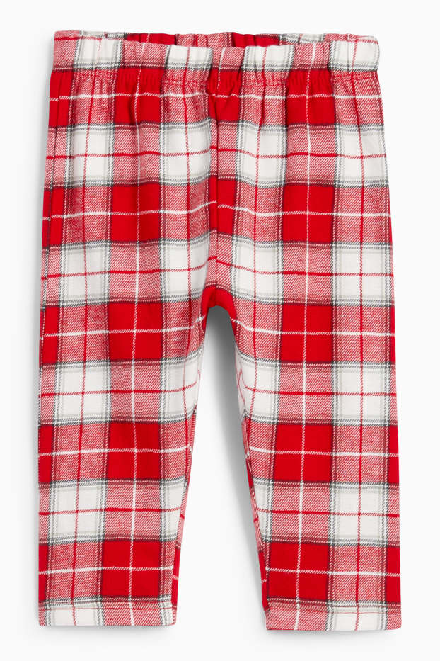 Unisex - Turtă dulce - pijama cu motive de Crăciun bebeluși, cu pantaloni din flanel - 2 piese - alb / roșu