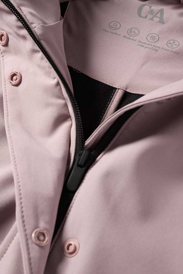 Women - Softshell jacket with hood - water-repellent - 4-Way Stretch - light rose