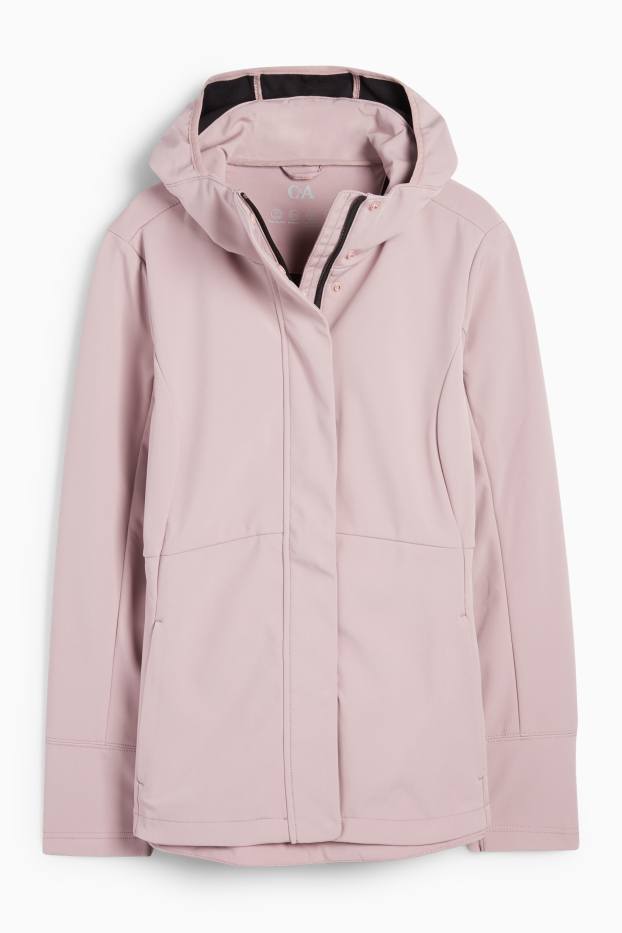 Women - Softshell jacket with hood - water-repellent - 4-Way Stretch - light rose