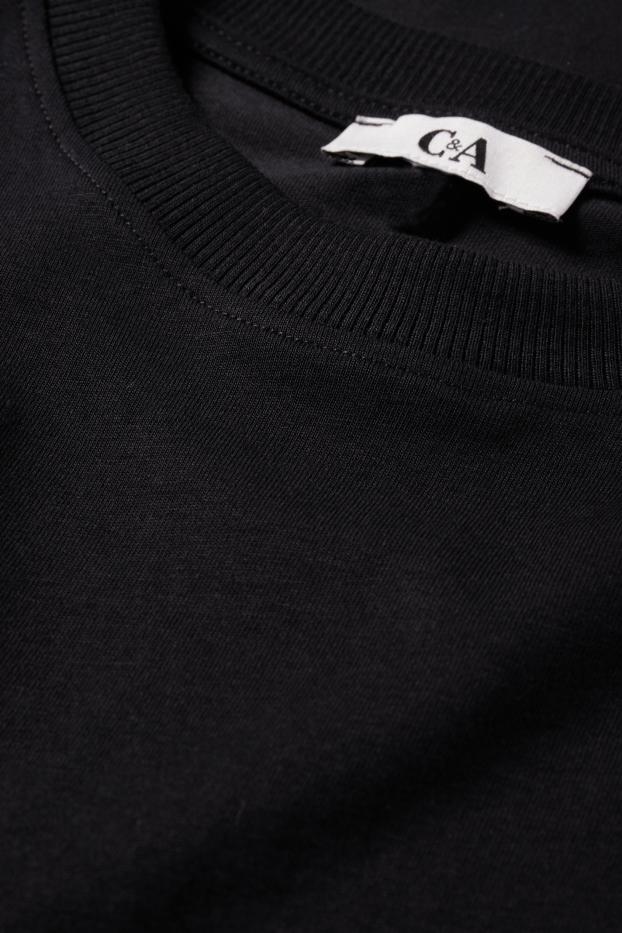 Women - T-shirt - oversized - black