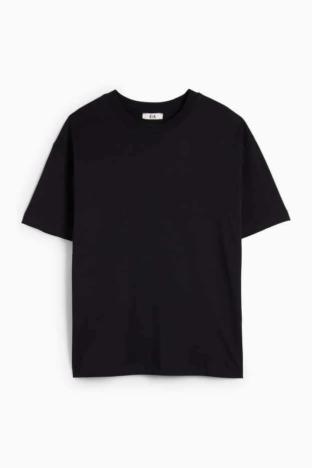 Women - T-shirt - oversized - black