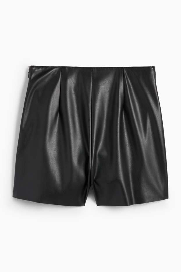Dames - Skort - imitatieleer - zwart