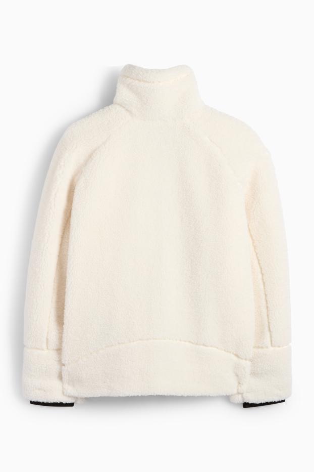 Damen - Teddy-Jacke - cremeweiß