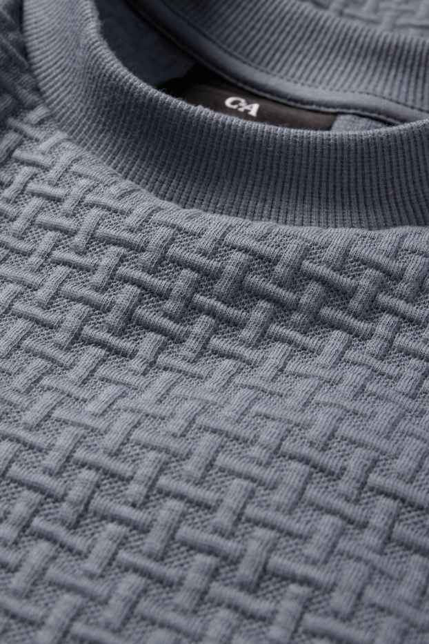 Hommes - Sweat - finition texturée - gris foncé