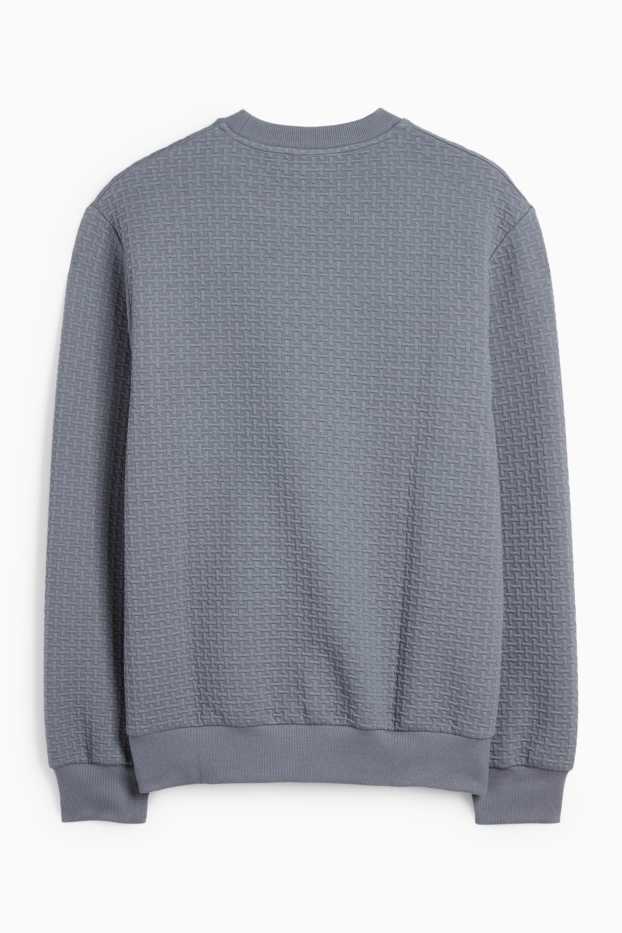 Hommes - Sweat - finition texturée - gris foncé