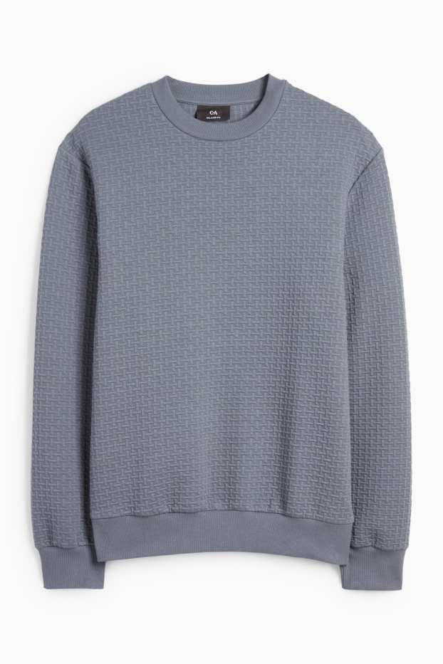 Hommes - Sweat - finition texturée - gris foncé