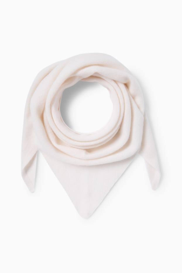 Women - Cashmere scarf - cremewhite