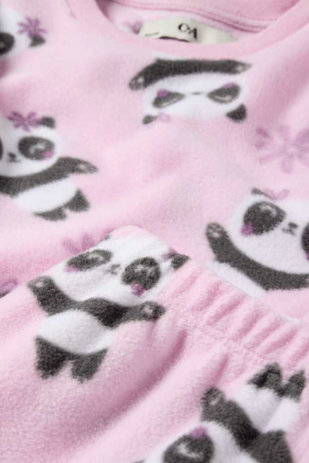 Kinder Mädchen - Panda - Winterpyjama - 2 teilig - rosa