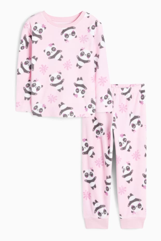 Kinder Mädchen - Panda - Winterpyjama - 2 teilig - rosa