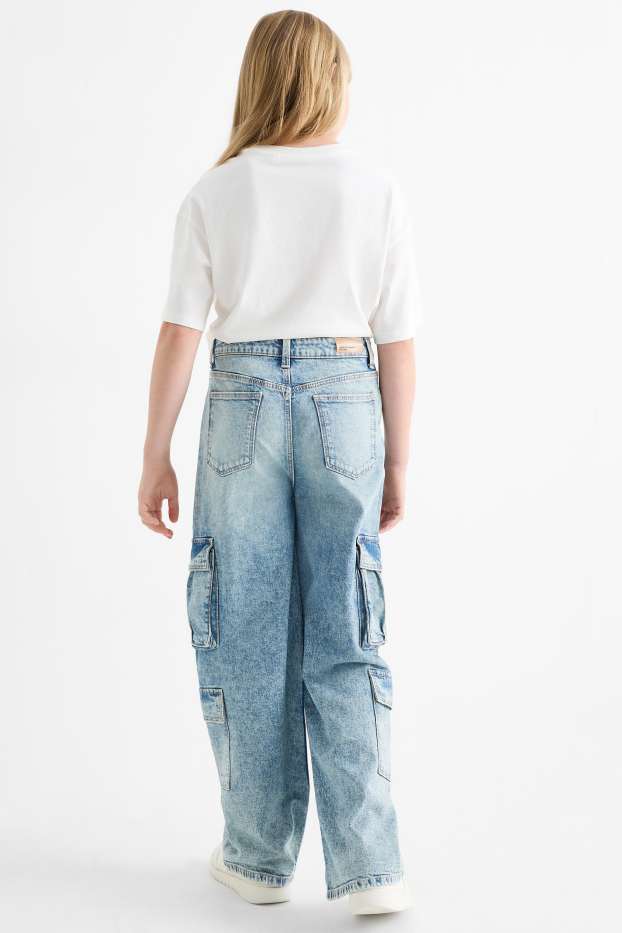 Children Girls - Cargo jeans - denim-light blue