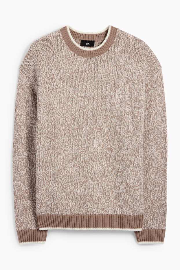 Men - Jumper with merino content - beige