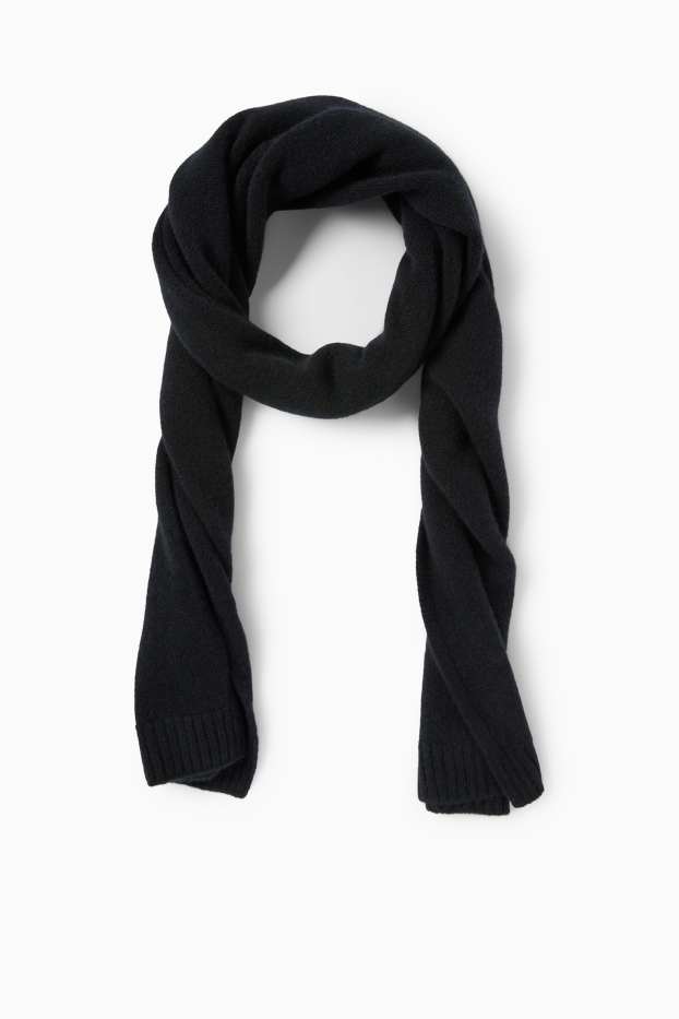 Men - Cashmere scarf - black