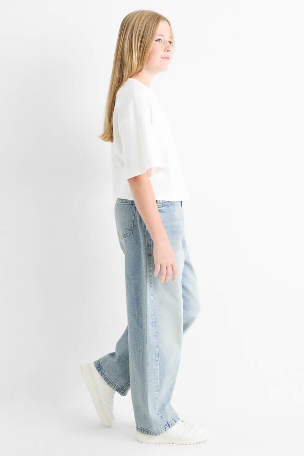 Kinder Mädchen - Balloon Jeans - helljeansblau